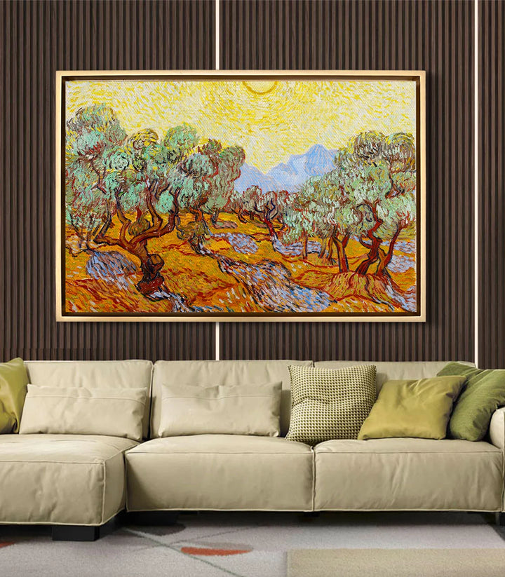 Cuadro Olive Trees con marco negro, decoración de interior para despacho o salón — Massinart