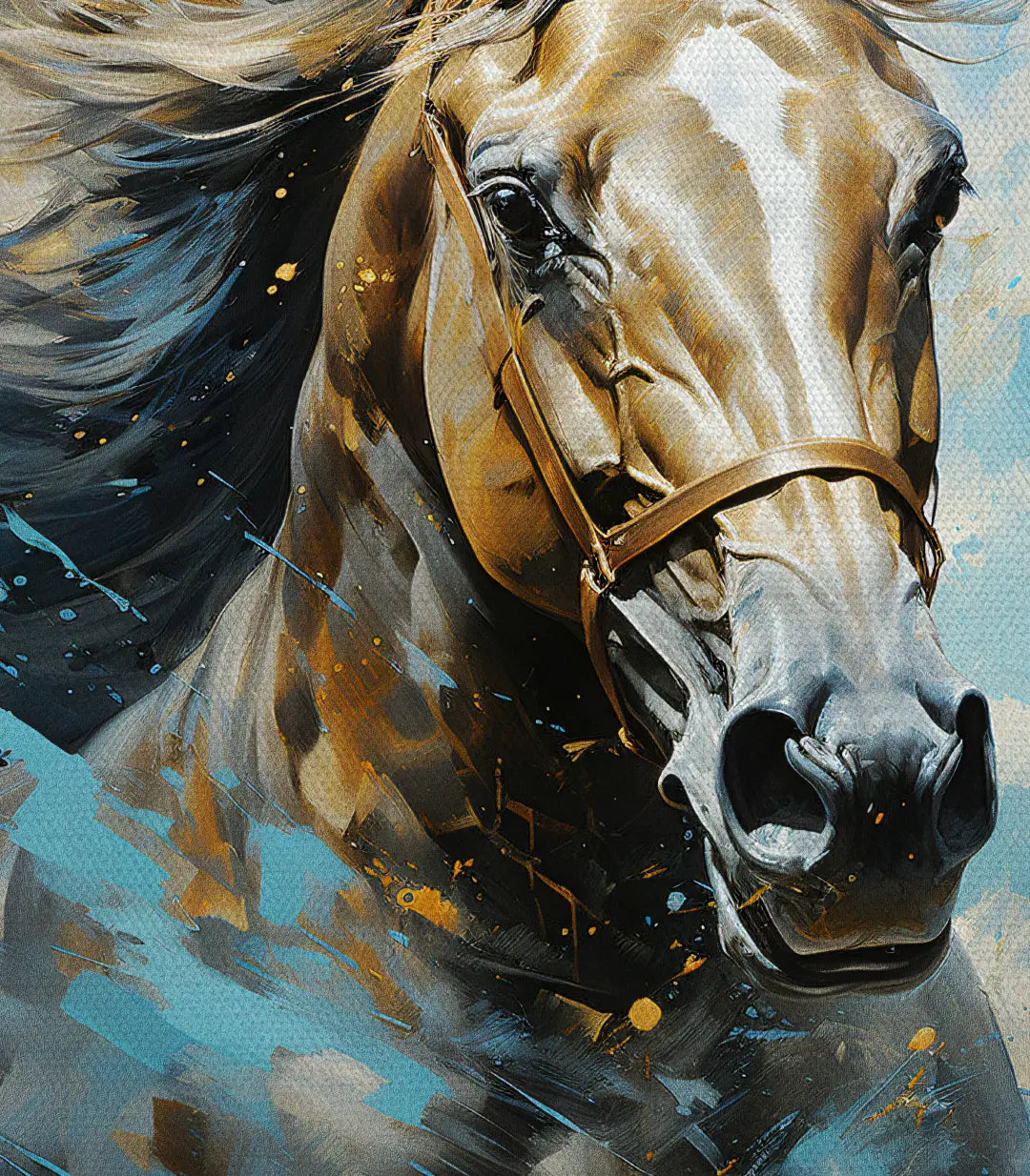 Cuadro mural Sovereign con paleta marrón y azul en salón contemporáneo - Massinart