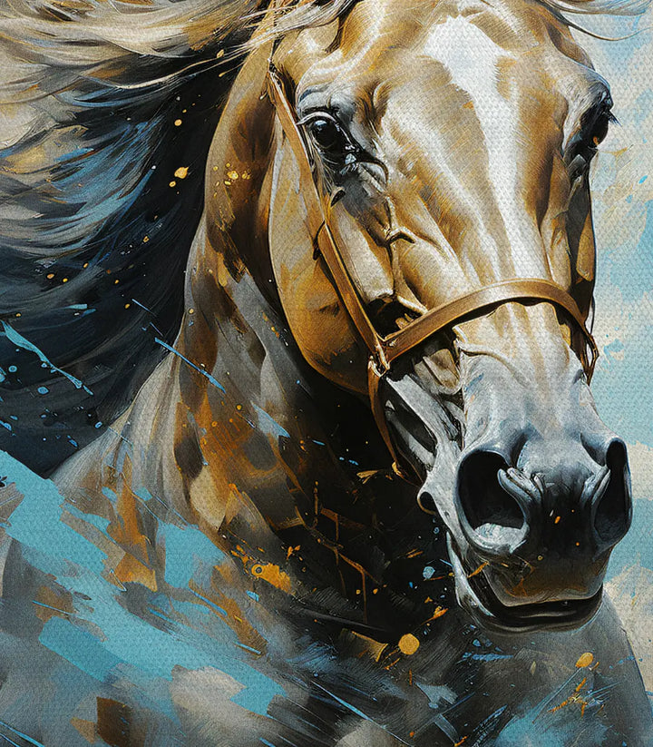 Cuadro mural Sovereign con paleta marrón y azul en salón contemporáneo - Massinart