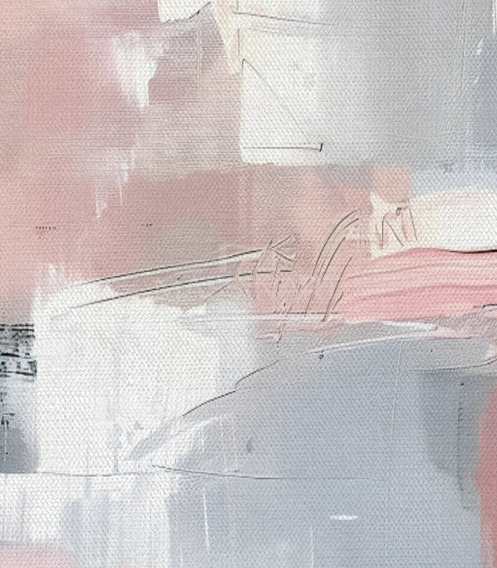 Cuadro abstracto Rosa en salón con paleta de colores pastel — Massinart