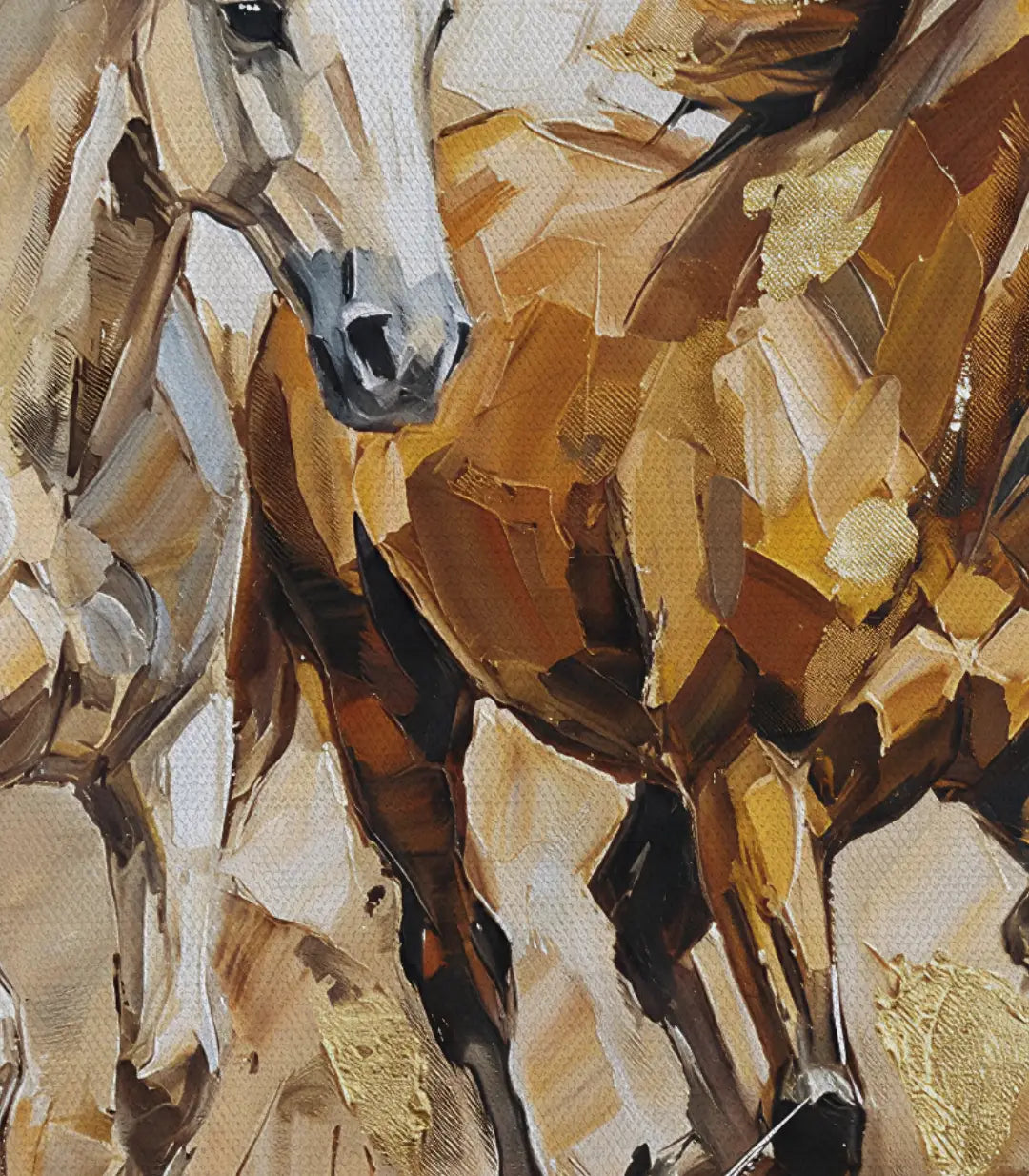 Cuadro Sand Sprint — detalle de la pintura con caballos al galope