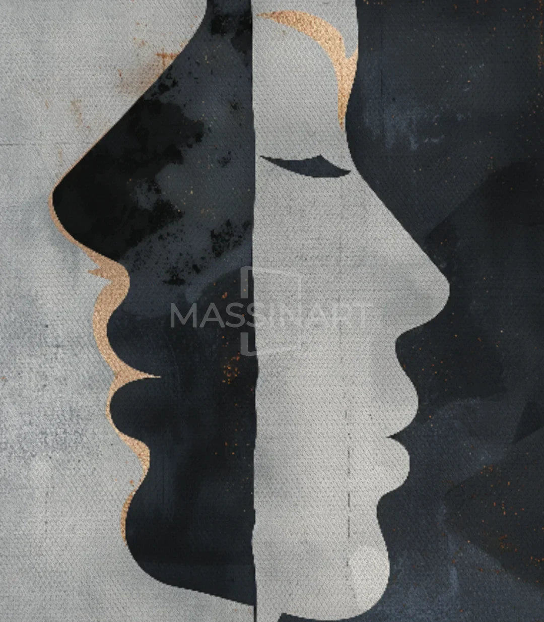 Cuadro Inward Gaze Massinart — decoración salón paleta negro y blanco
