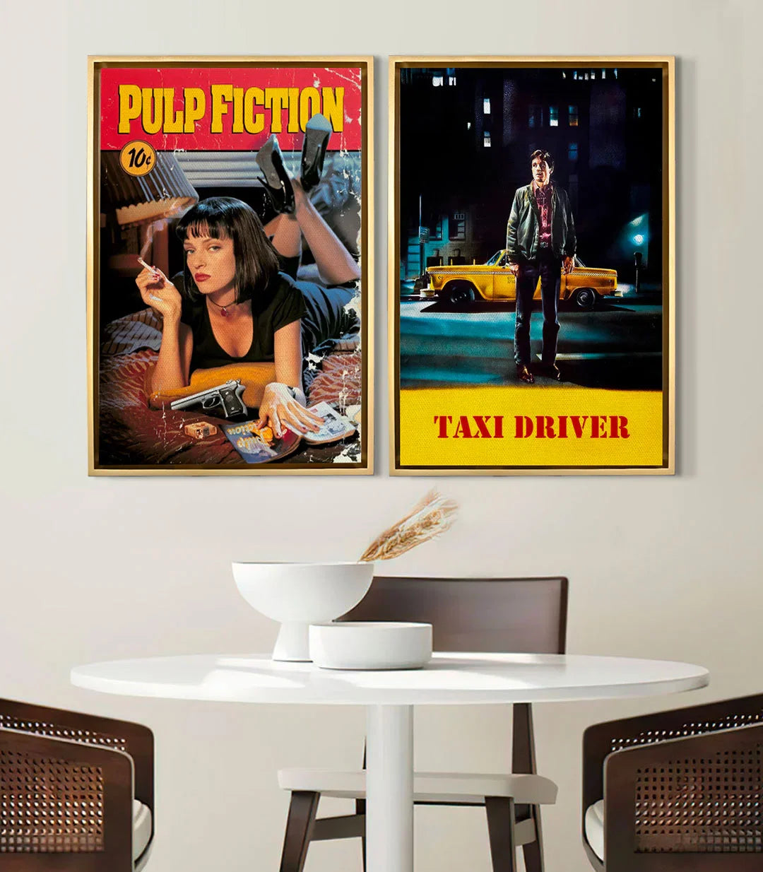 Cuadro Taxi Driver cartel vintage amarillo y negro estilo pop-art Massinart