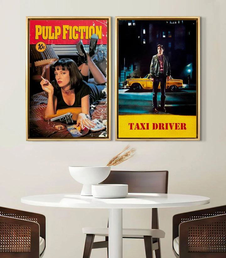 Cuadro Taxi Driver cartel vintage amarillo y negro estilo pop-art Massinart