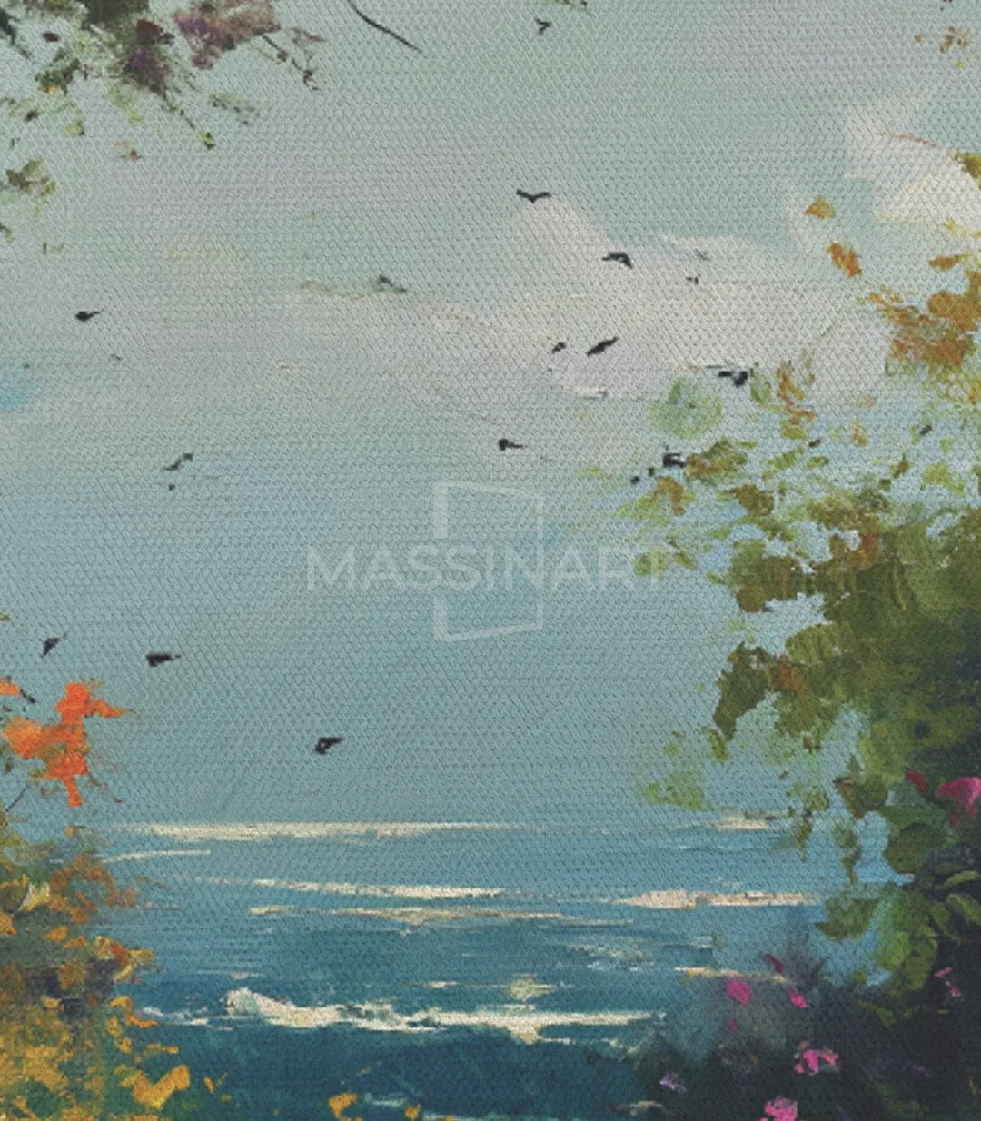 Cuadro bóveda florida paisaje floral vista al mar, Massinart