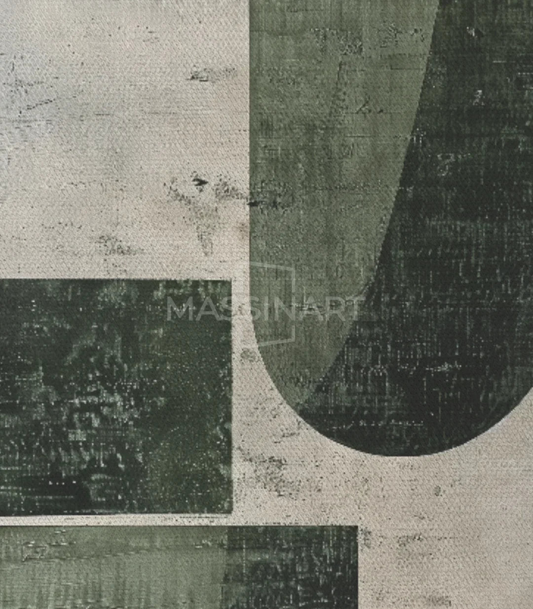 Cuadro Green Forms — detalle del marco negro en madera maciza