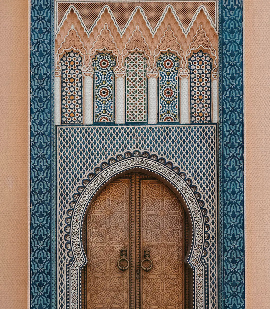 Cuadro Medina Portal en dormitorio, estilo riad marroquí, decoración de pared, Massinart