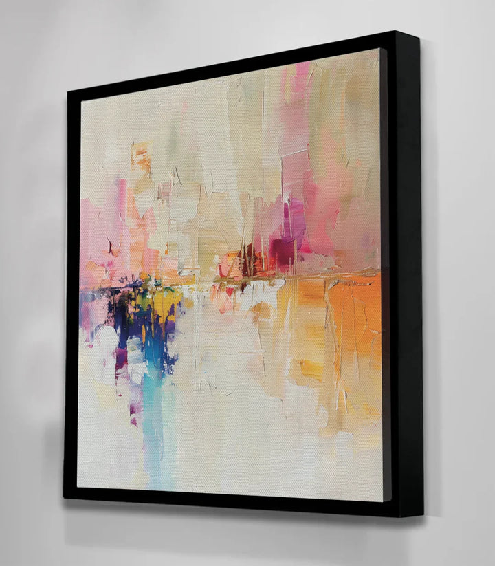 Ambiente de decoración mural Burst of Color con colores cálidos y fríos — Massinart