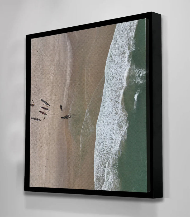 Cuadro Coastal Serenity en dormitorio decoración serena Massinart