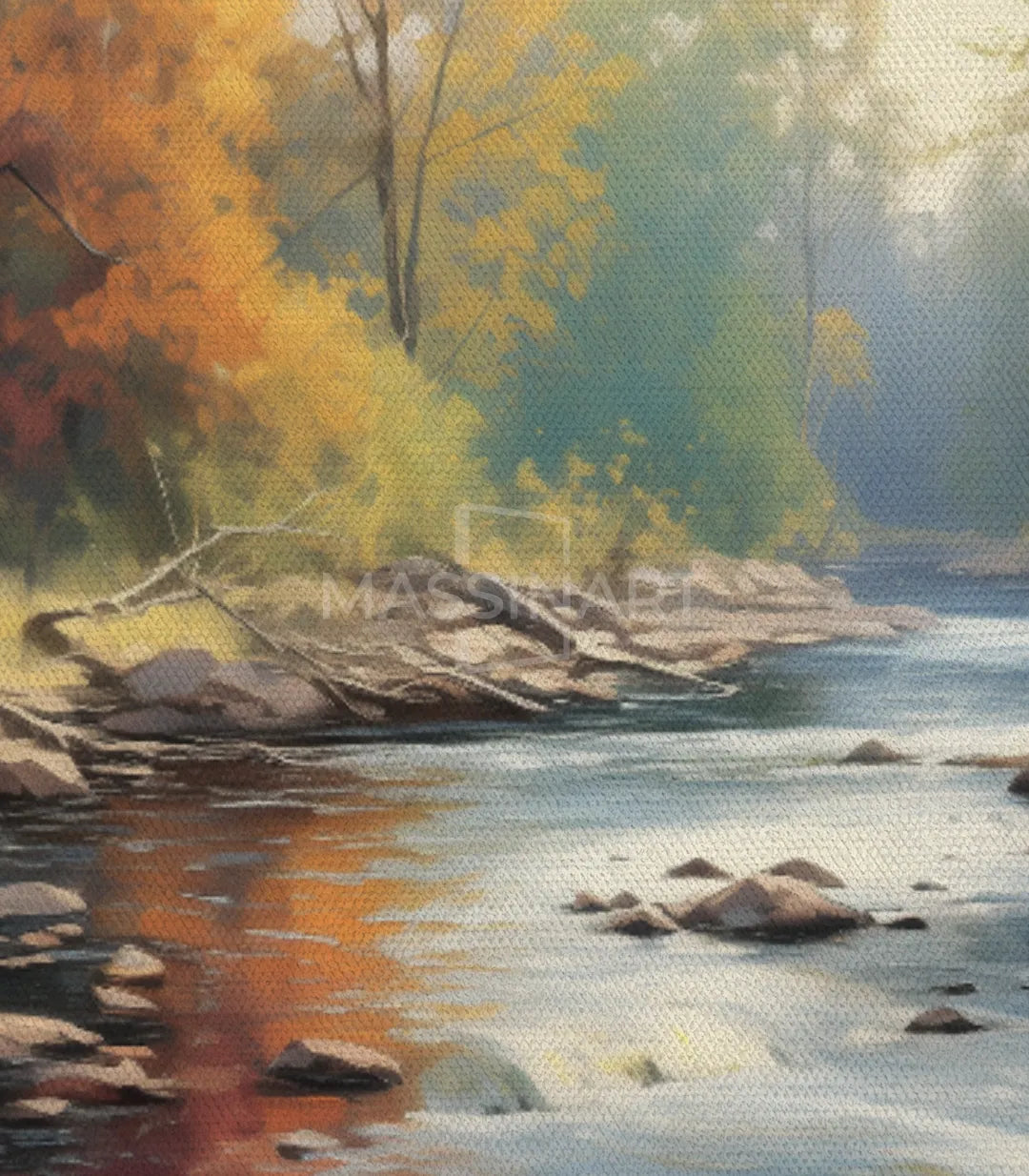 Cuadro Riverside en salón con color — paisaje naturaleza decoración