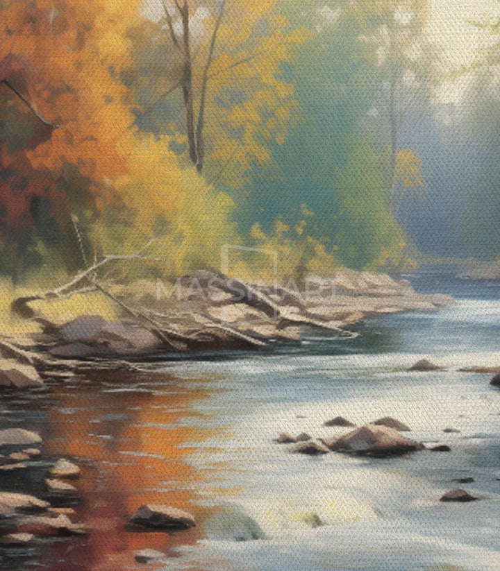 Cuadro Riverside en salón con color — paisaje naturaleza decoración