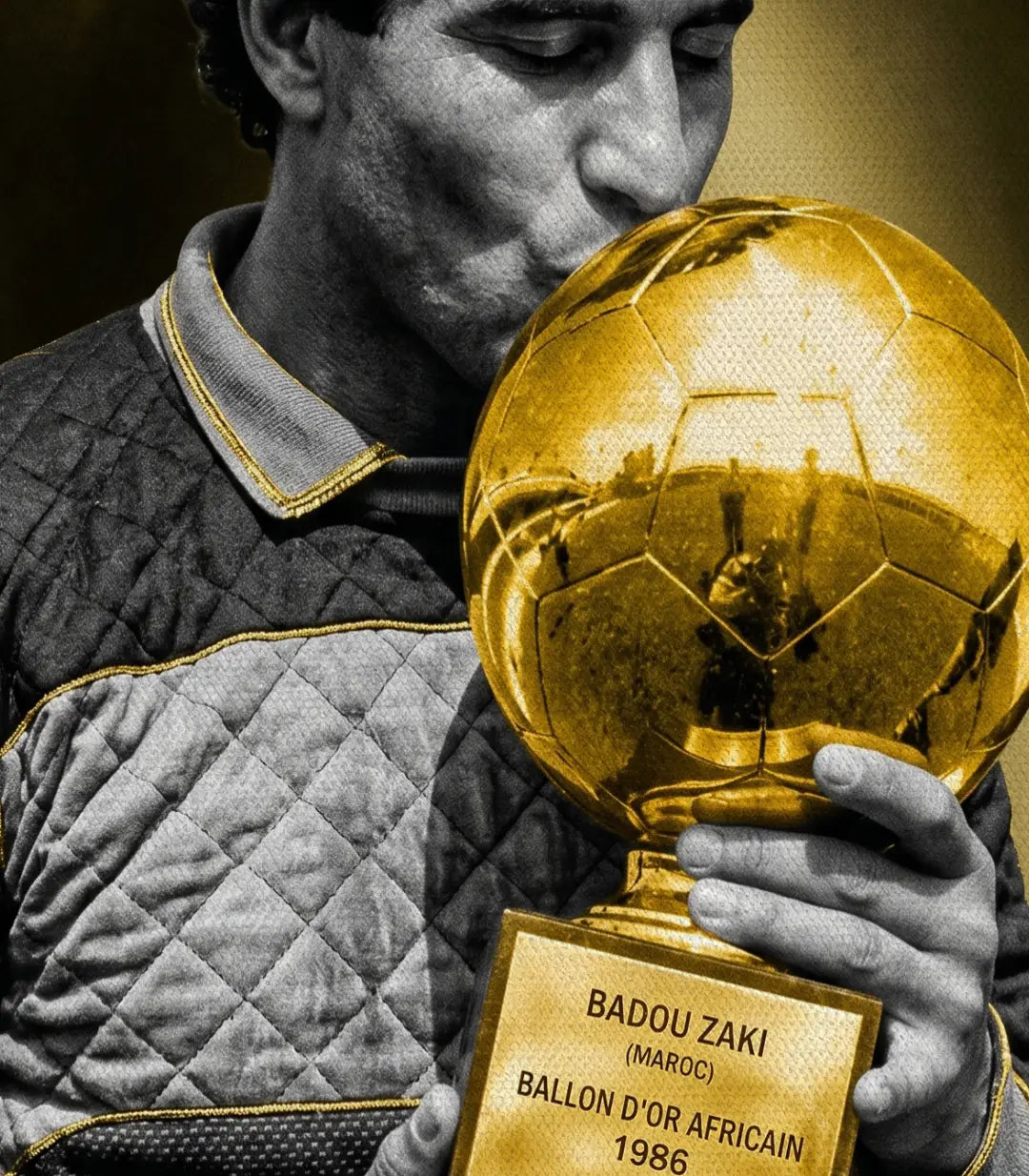 Cuadro decorativo de fútbol Badou Zaki sobre lienzo canvas, estilo contemporáneo vintage