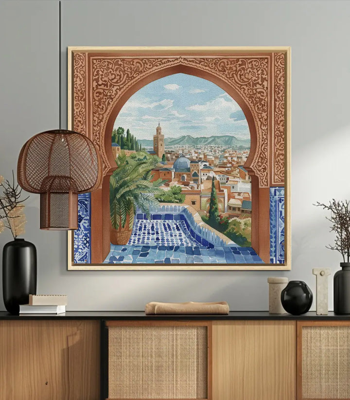 Cuadro decorativo medina en salón contemporáneo — Massinart