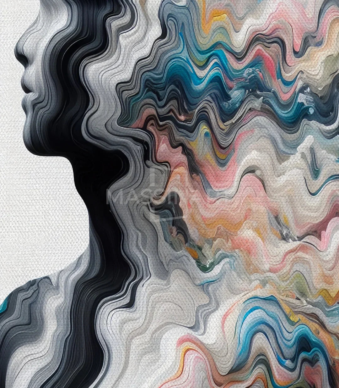 Cuadro Color Surge Massinart — detalle de pintura fluida digital