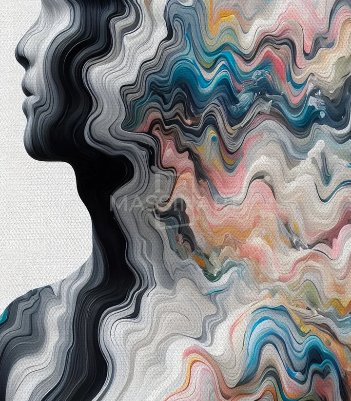 Cuadro Color Surge Massinart — detalle de pintura fluida digital