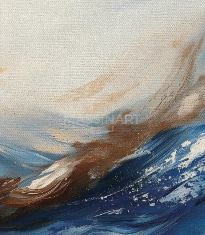 Decoración hotel y airbnb — cuadro expresionista de olas Massinart
