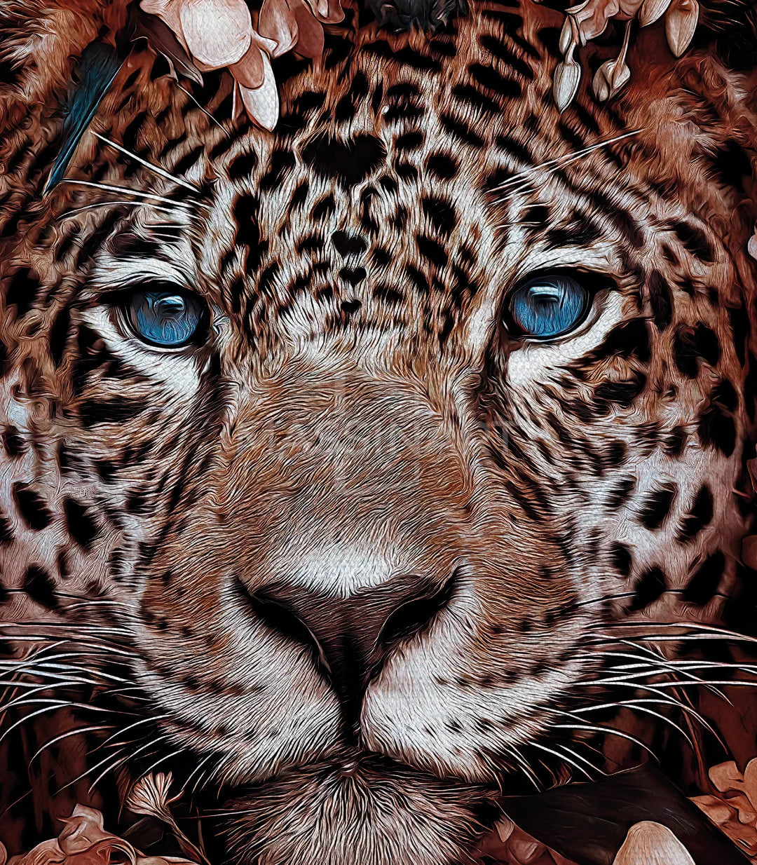 Dormitorio juvenil cuadro Wild Jaguar naturaleza animalier — Massinart