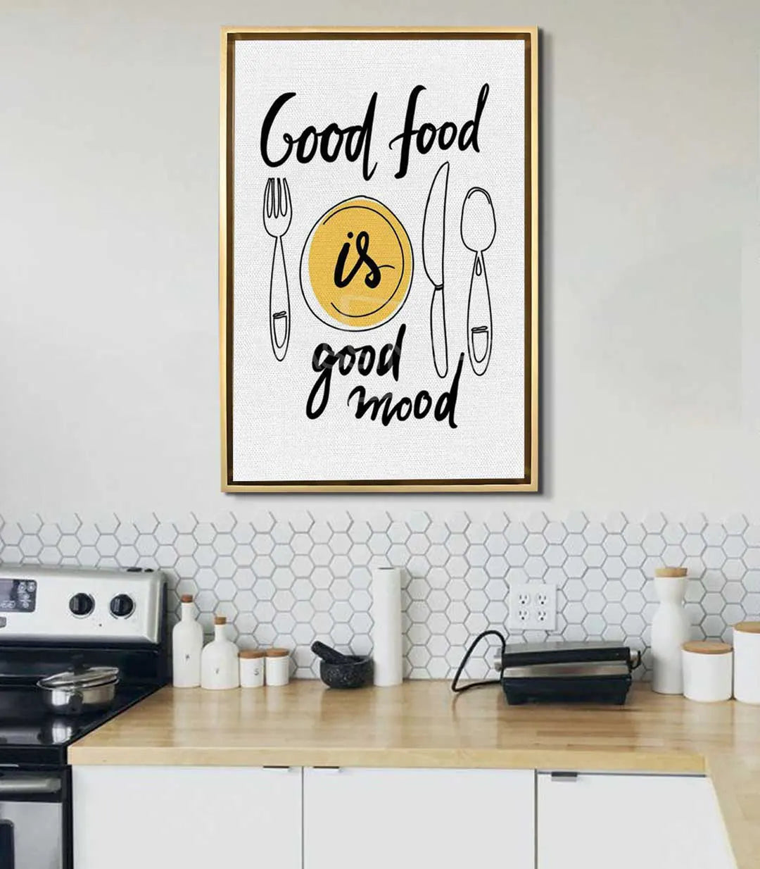 Cuadro Food Joy en decoración de cocina moderna — Massinart