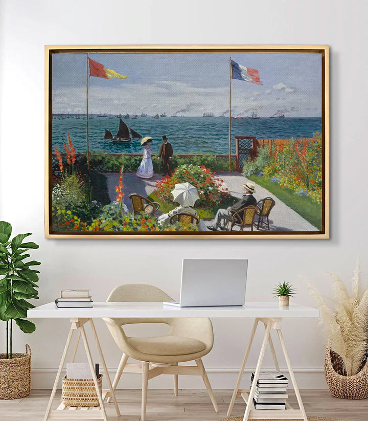 Cuadro Jardín en Sainte-Adresse de Monet en decoración de estudio elegante — Massinart
