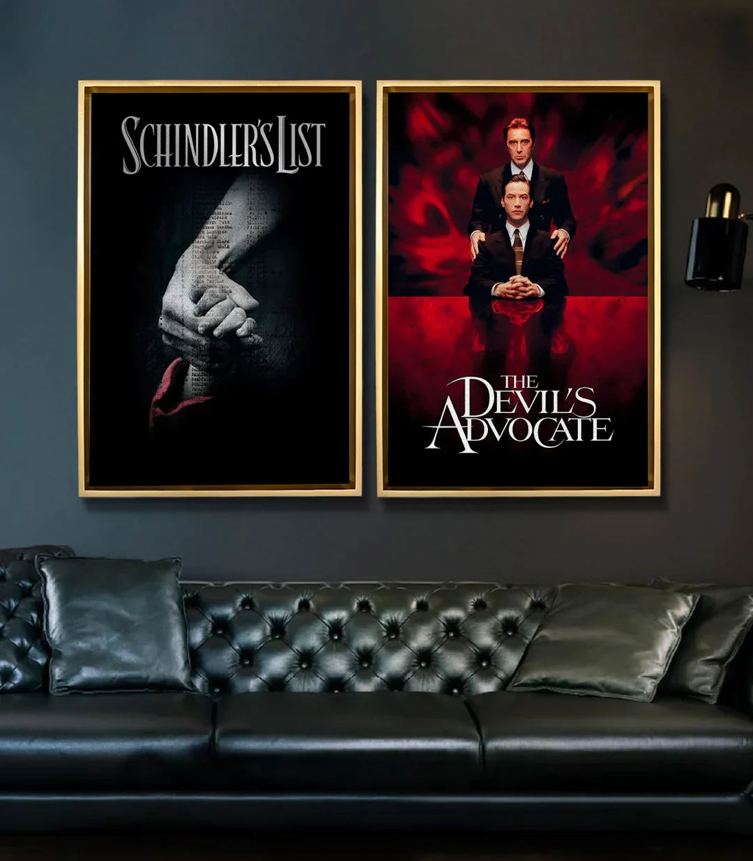 Cuadro cartel The Devil's Advocate díptico — dos hombres de traje sobre fondo rojo Massinart