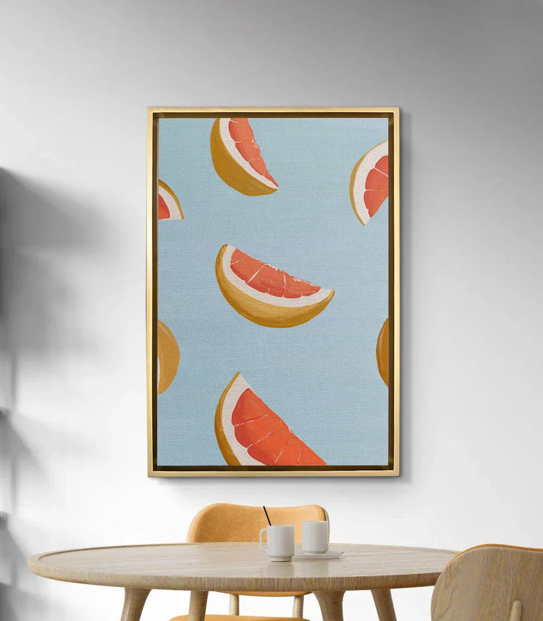 Cuadro Orange Slices en ambientación pasillo moderno Massinart