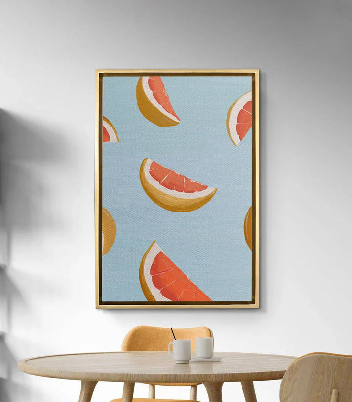 Cuadro Orange Slices en ambientación pasillo moderno Massinart