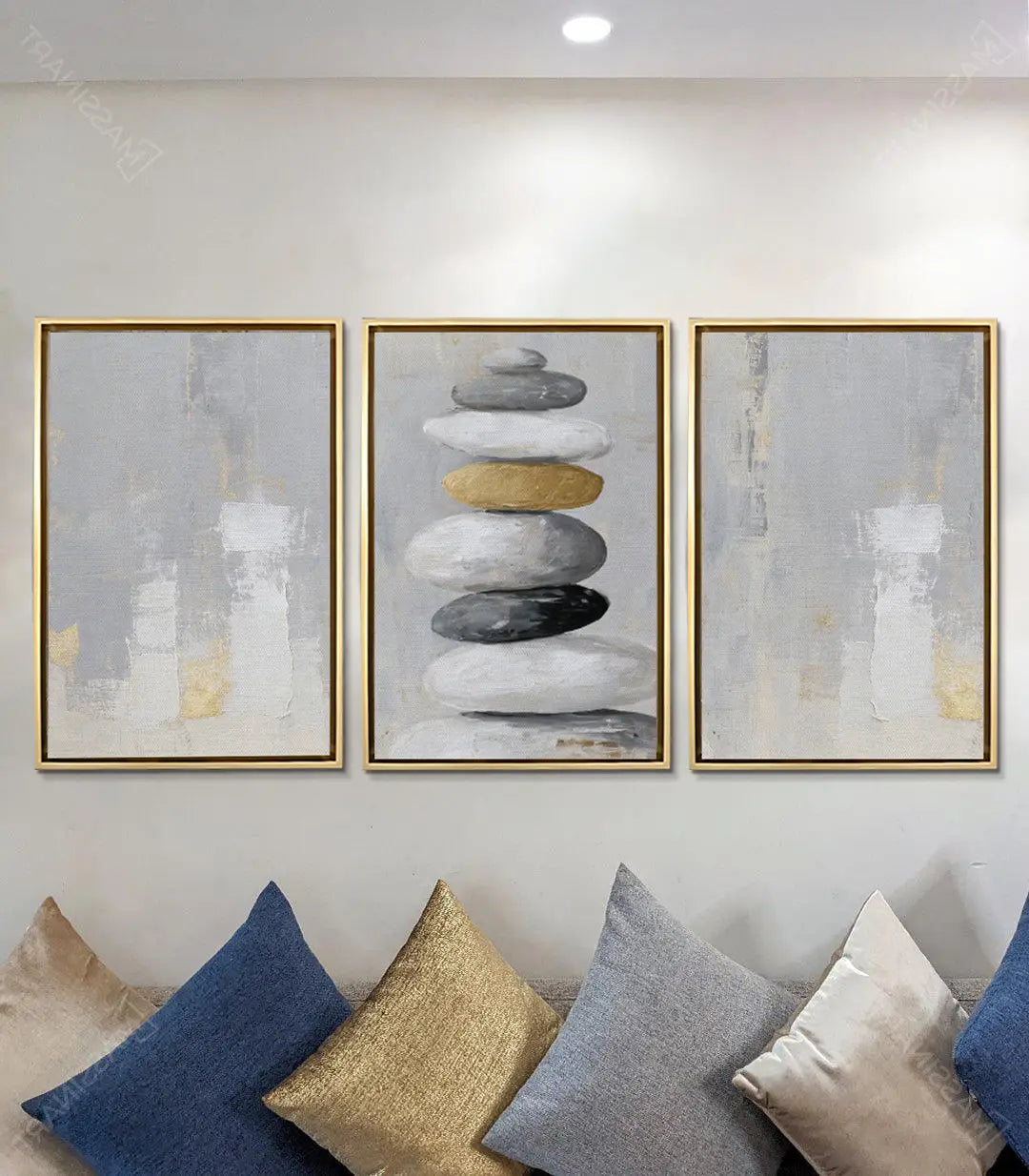 Cuadro Zen Stones piedras apiladas estilo minimalista Massinart