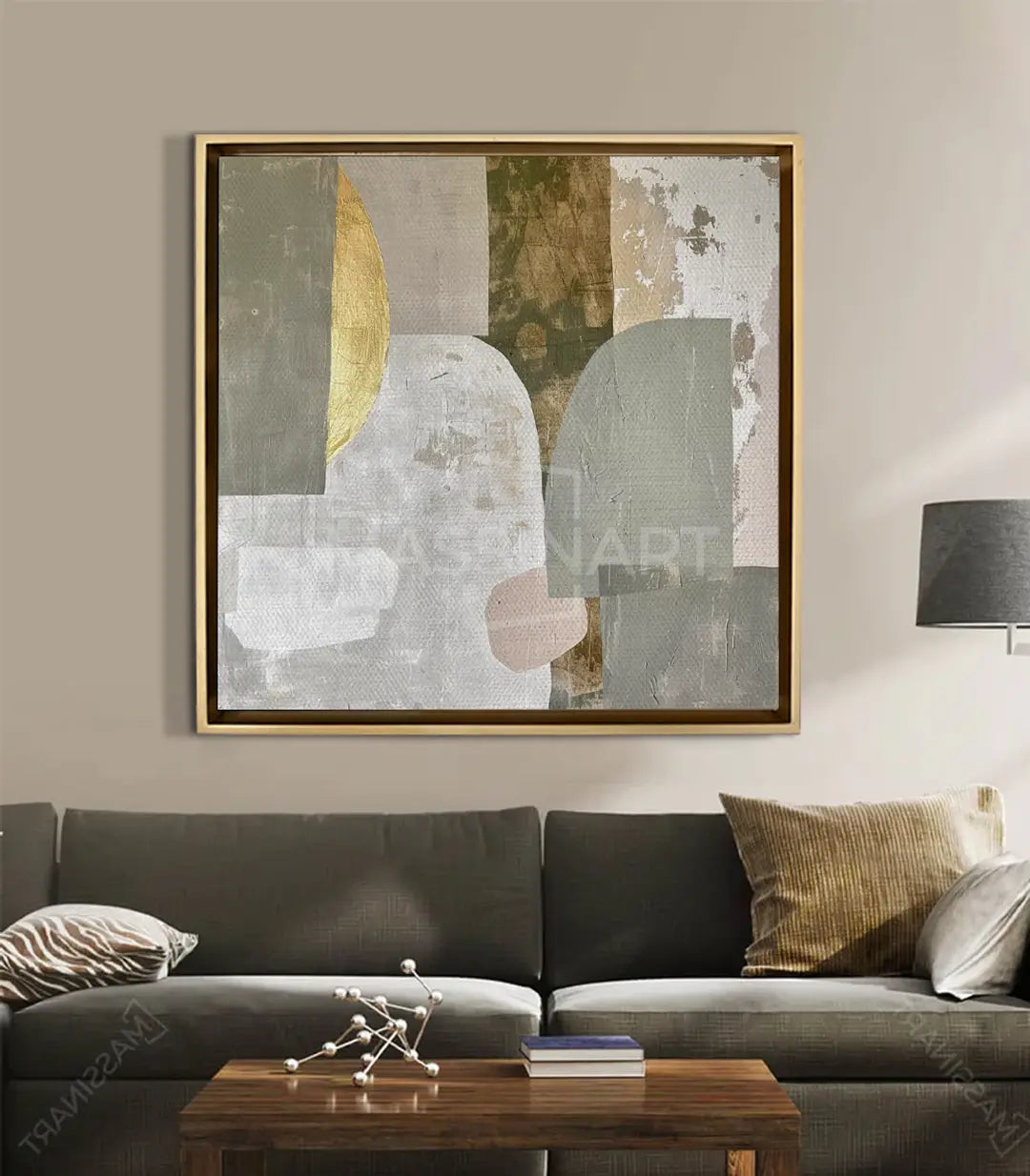 Cuadro Still Layers en salón moderno, decoración mural minimalista — Massinart