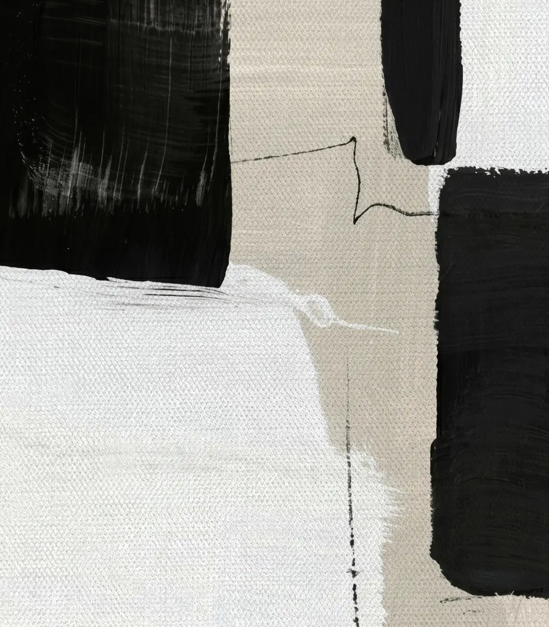 Detalle de la textura del lienzo canvas del cuadro abstracto Bold Blocks