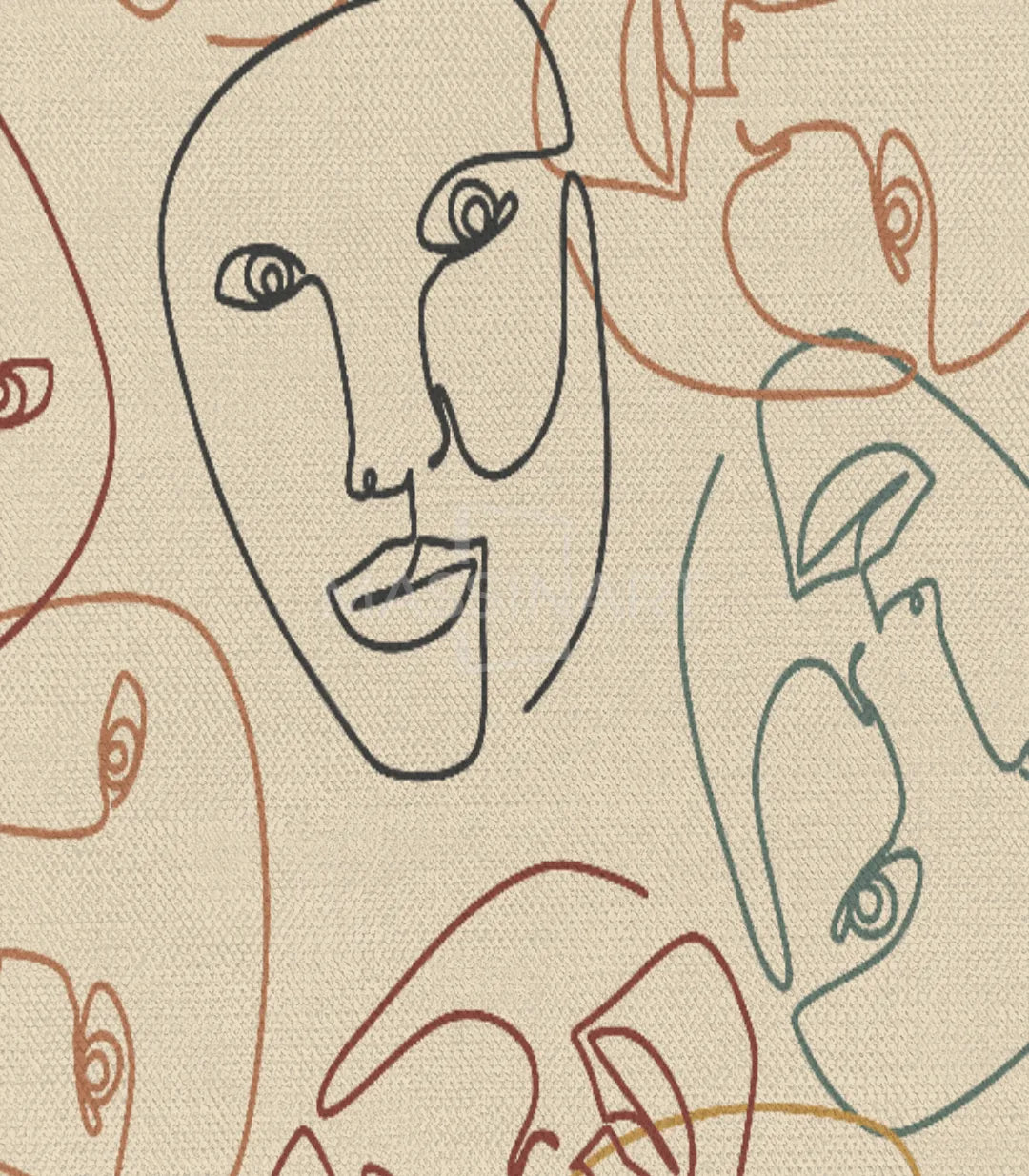 Cuadro Faces Massinart — detalle de la composición de rostros abstractos