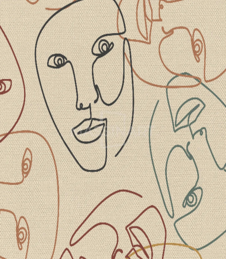 Cuadro Faces Massinart — detalle de la composición de rostros abstractos
