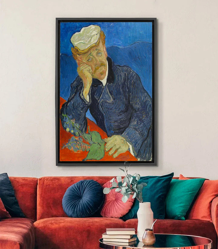 Cuadro Dr Paul Gachet en salón moderno, decoración pared pasillo, Massinart