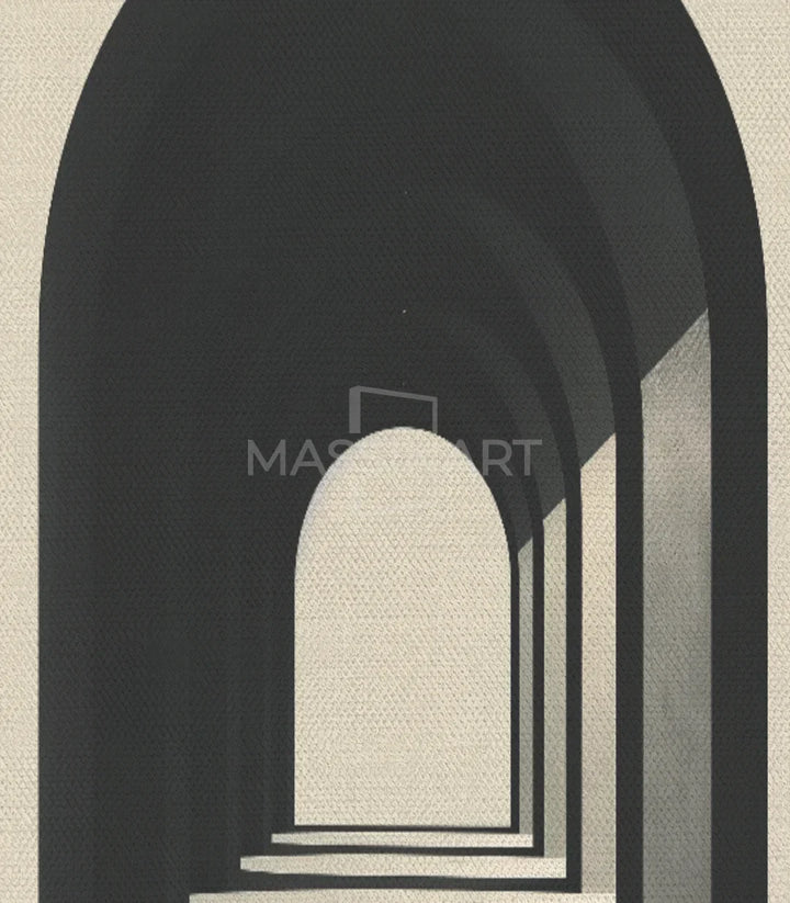 Cuadro Portal en ambiente de salón Massinart — marco negro contemporáneo