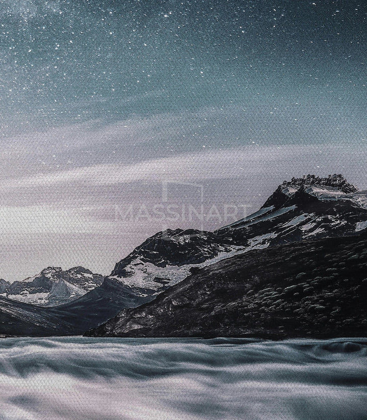 Ambiente luminoso del cuadro Celestial River con paisaje de montaña estrellada — Massinart