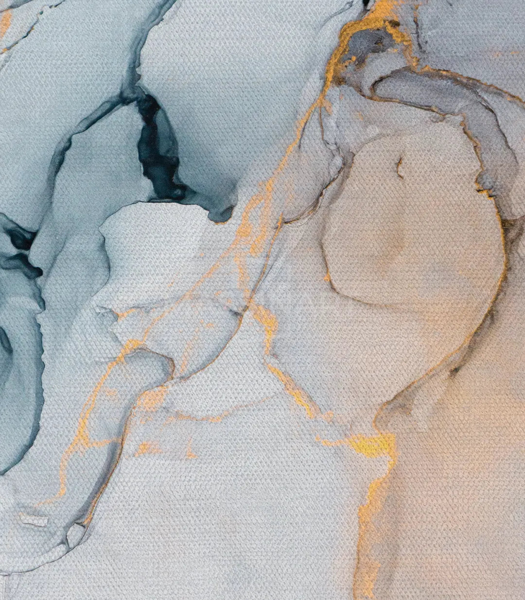 Detalle de textura marmórea fluida del cuadro Ocean Marble | Massinart