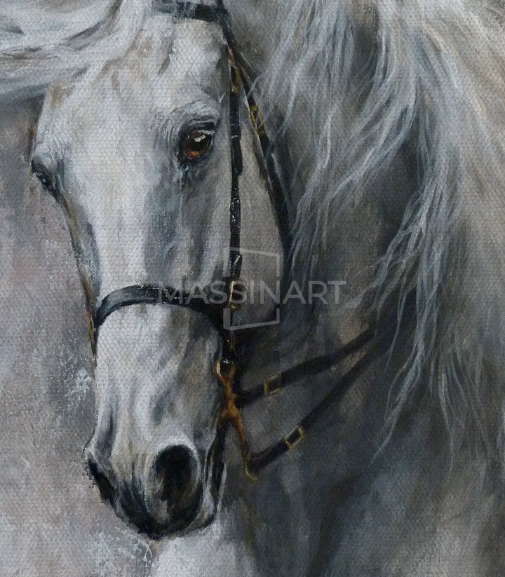 Cuadro retrato de caballo vertical Massinart — embalaje listo para colgar