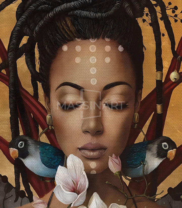 Cuadro Relief retrato mujer espiritual — Massinart