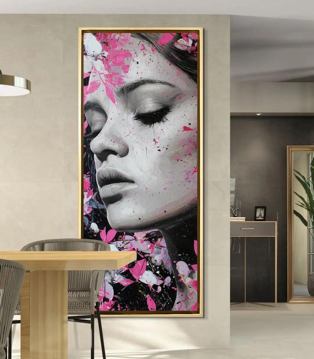 Cuadro The Bloom Within en un salón moderno decoración de pared contemporánea Massinart