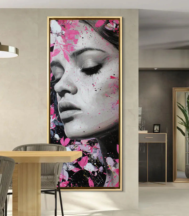 Cuadro The Bloom Within en un salón moderno decoración de pared contemporánea Massinart