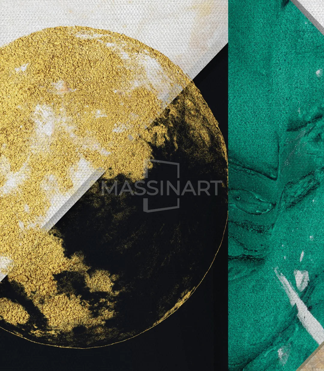 Detalle de textura y superposición de formas en arte geométrico abstracto — Massinart