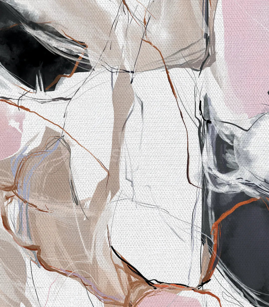 Cuadro Pink Touch estilo contemporáneo en salón, arte mural decorativo — Massinart