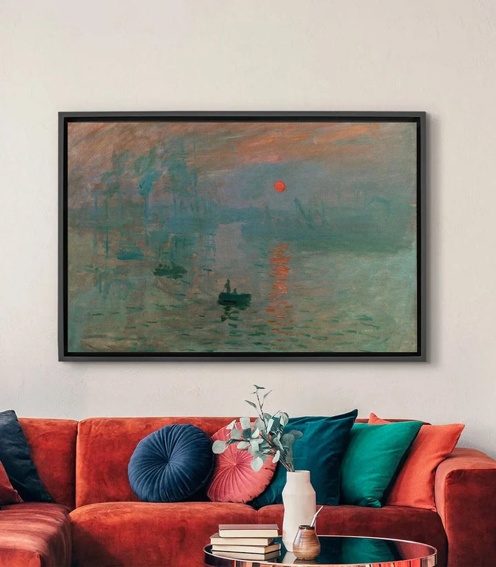 Cuadro impresionista Monet en salón moderno — decoración de pared estilo clásico