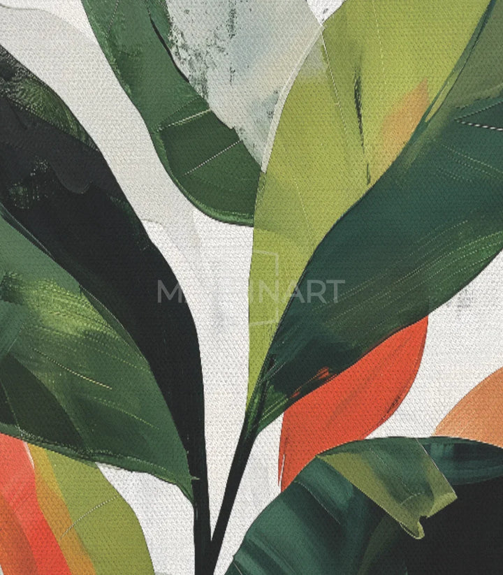 Salón de diseño con cuadro Botanica arte mural Massinart