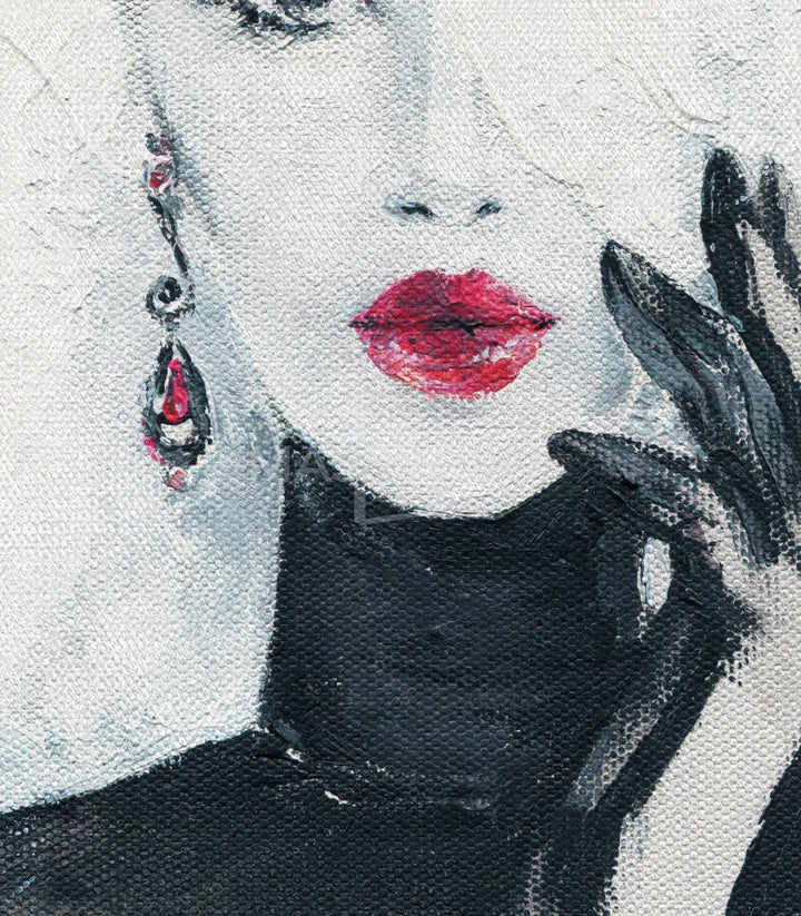 Cuadro Scarlet Seduction retrato moda minimalista interior Massinart