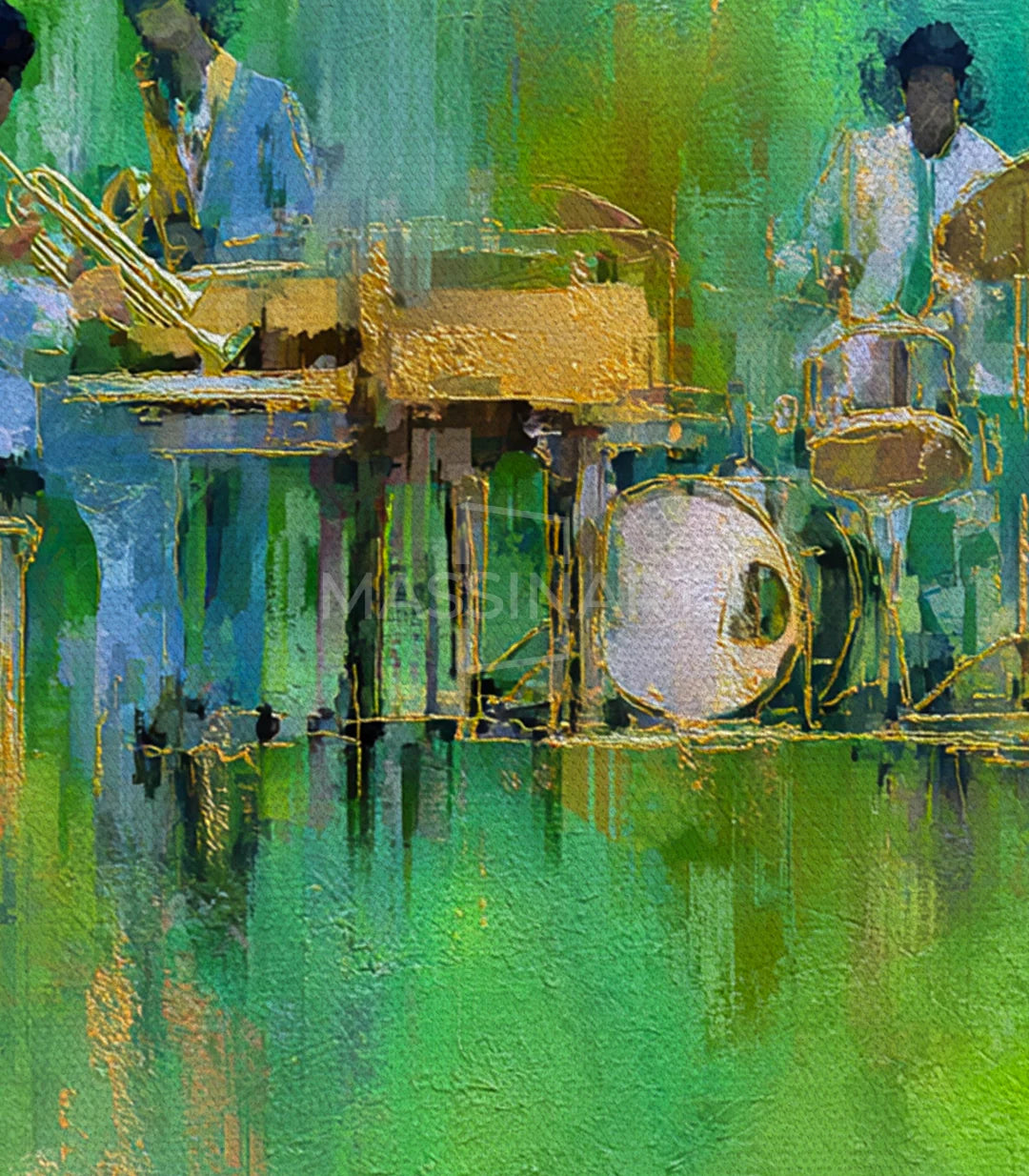 Green Jazz – lienzo de arte mural con temática jazz para decoración de pared