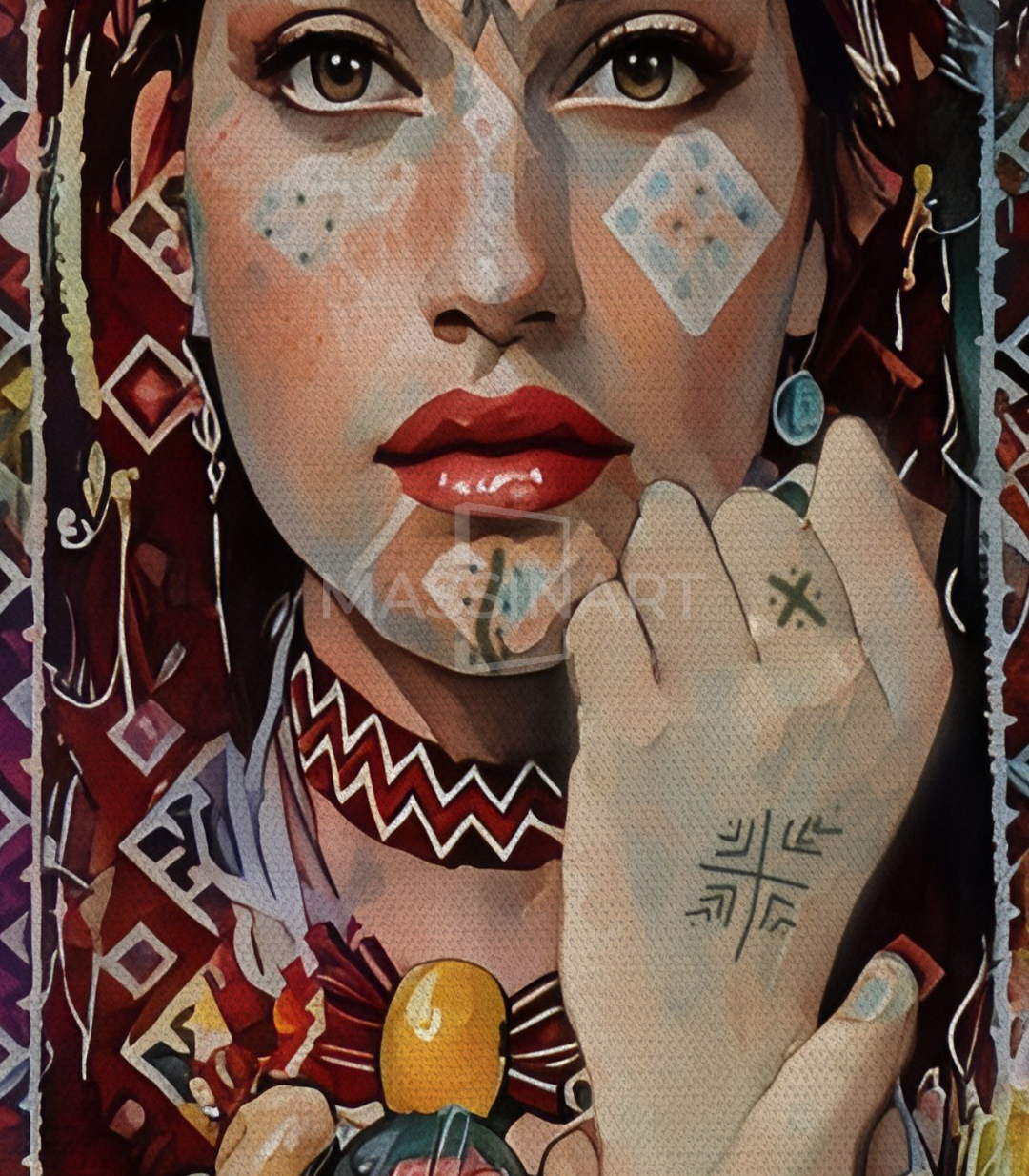Cuadro Amazigh Gaze Massinart — embalaje de envío listo para colgar