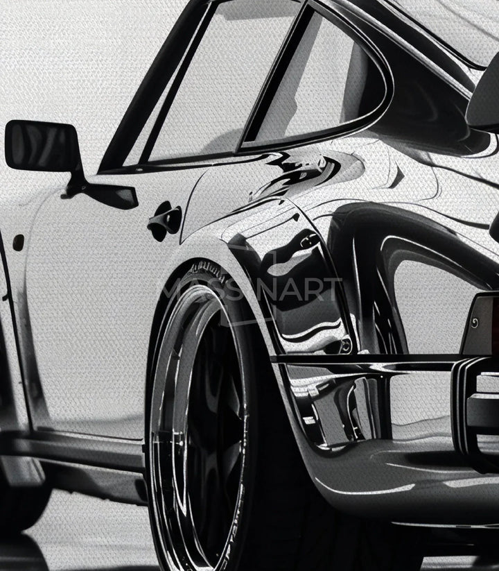 Ambientación tríptico Porsche salón gris decoración Massinart