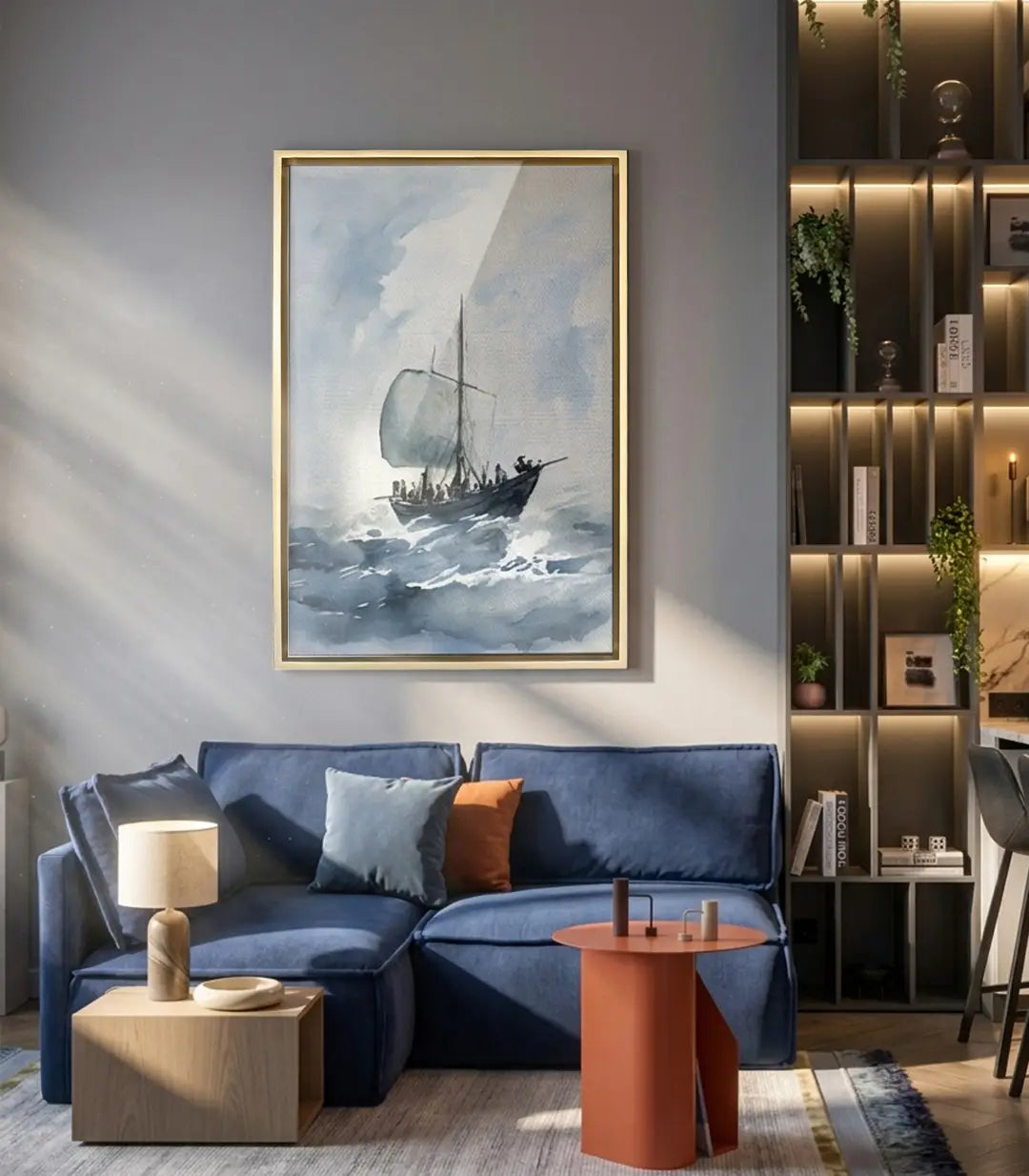 Cuadro Gale Voyage decoración interior salón contemporáneo Massinart