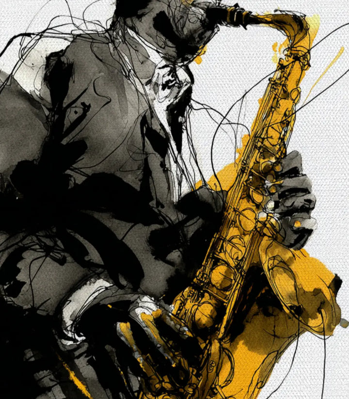 Cuadro Jazz Reverie en decoración interior contemporánea — arte mural expresionista, Massinart