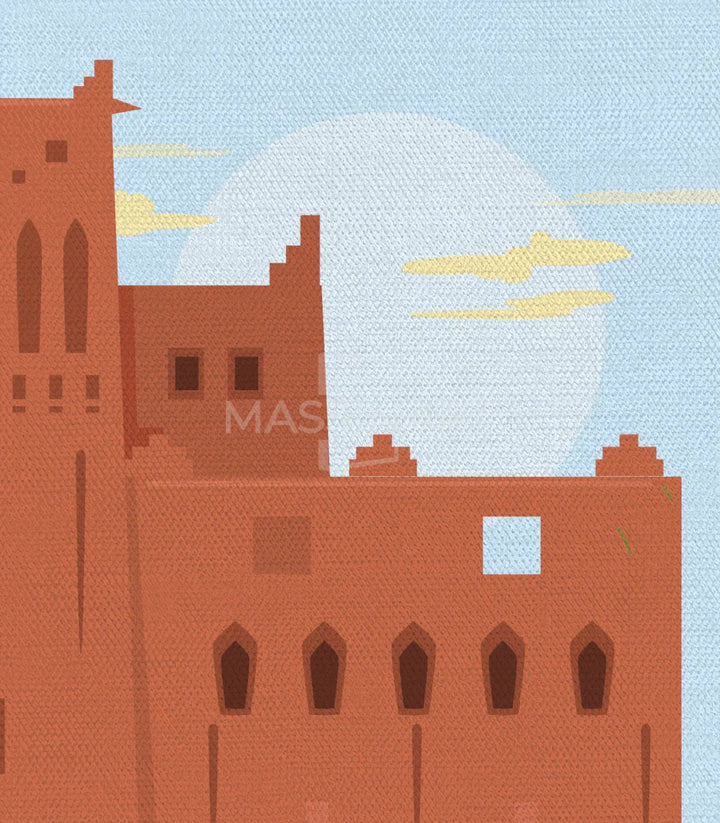Póster La Kasbah Ouarzazate para decoración de interiores de estilo marroquí — Massinart